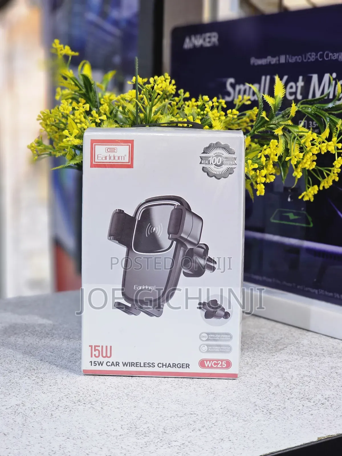 Earldom 15W Car Wireless Charger and Holder for Mobile Phone
