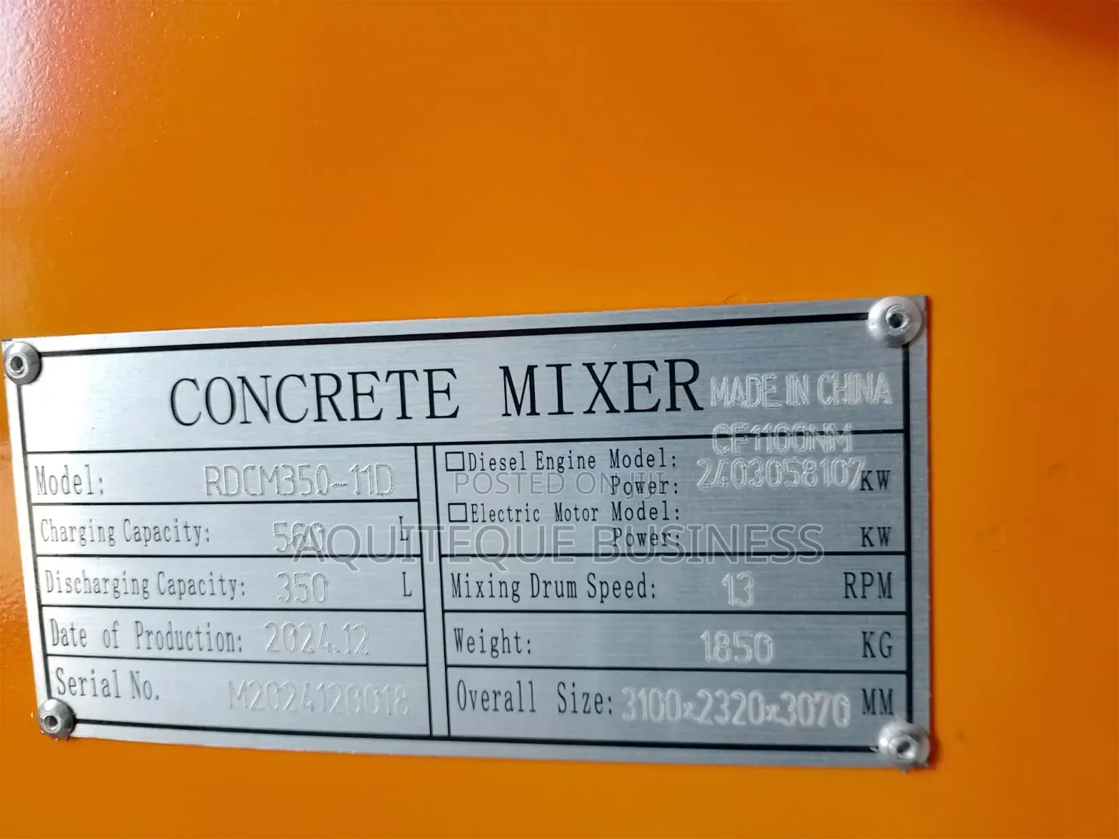 Self Loading Mixer Diesel Engine