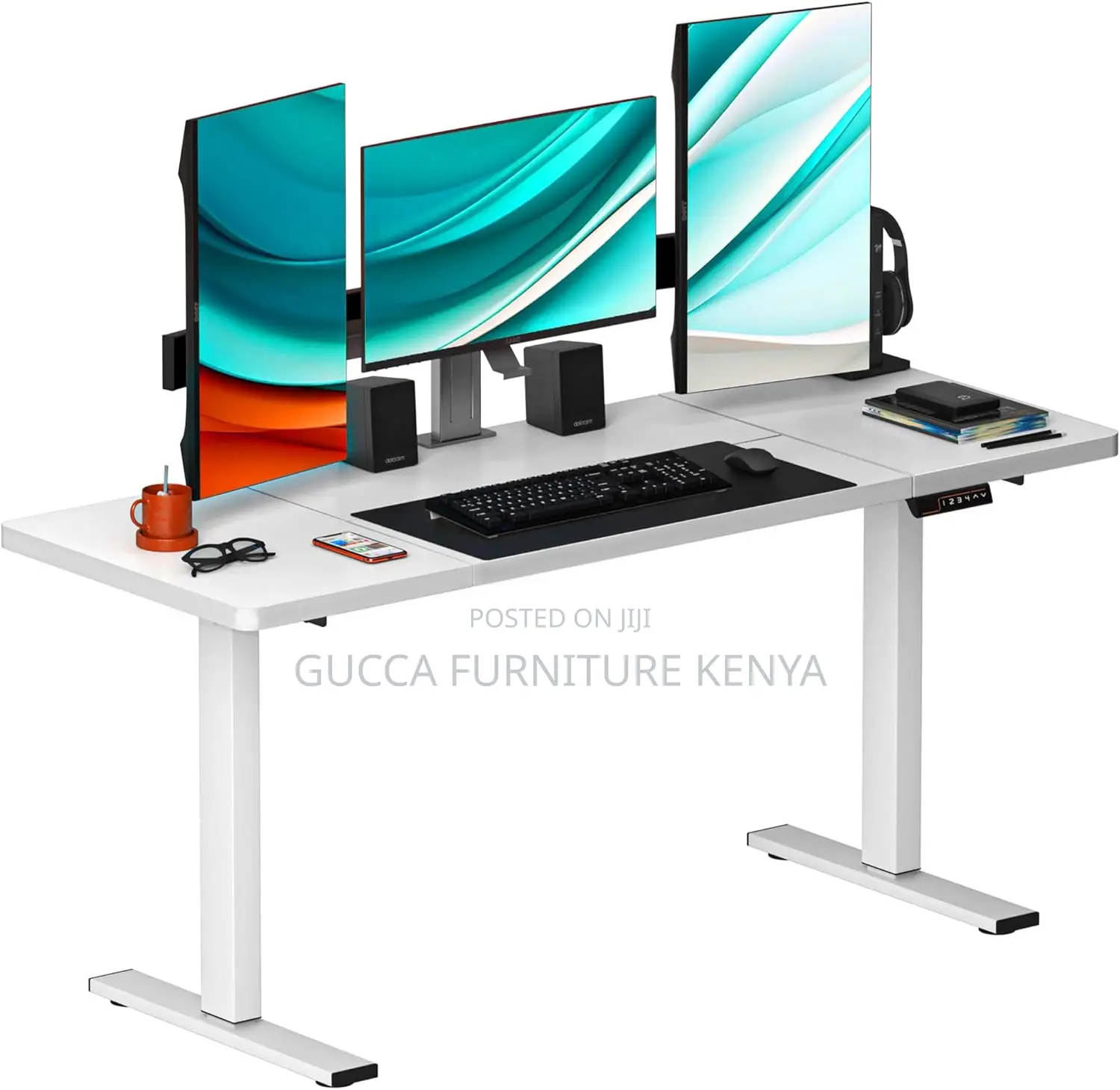 Office Tables: Electric Standing Motorized Lift Office Desk