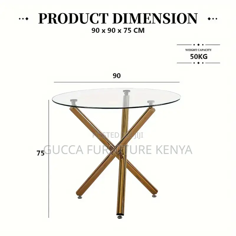 Dining Tables: Modern Round Glass Home Office Dining Table