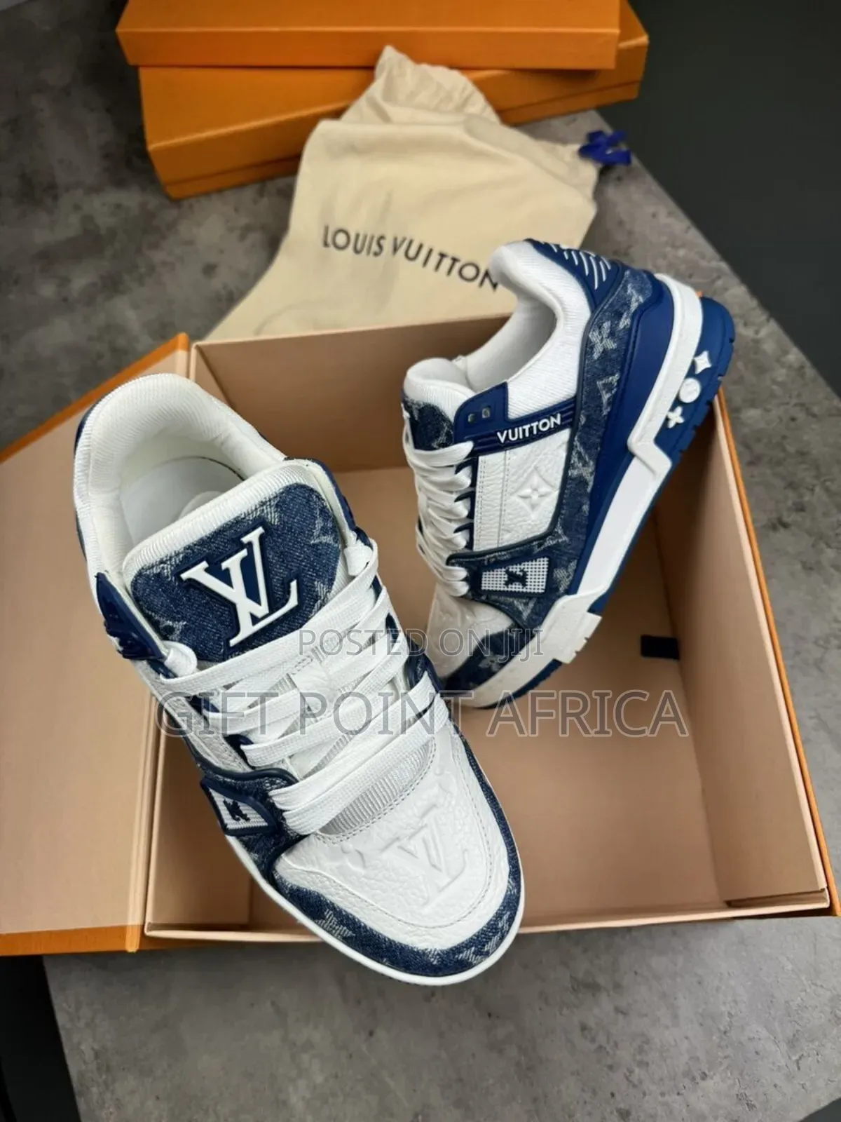 Louis Vuitton Trainer Blue Denim Sneakers