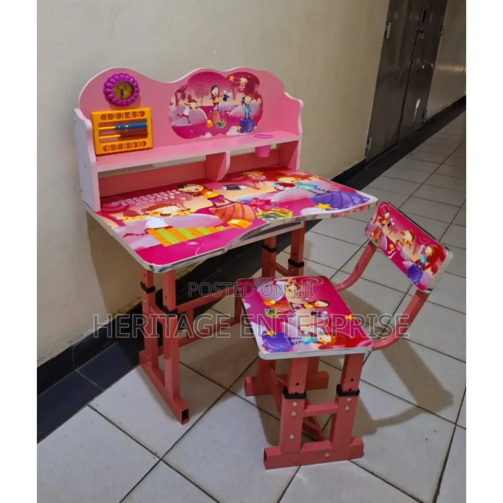 Kids Study Table and Chair Children Desk Set