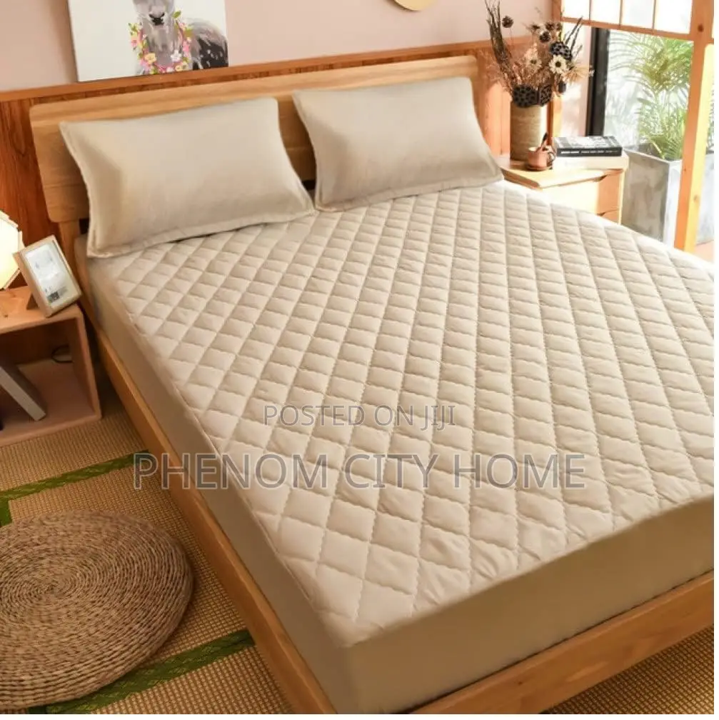 Grey Quilted Waterproof Mattress Cover