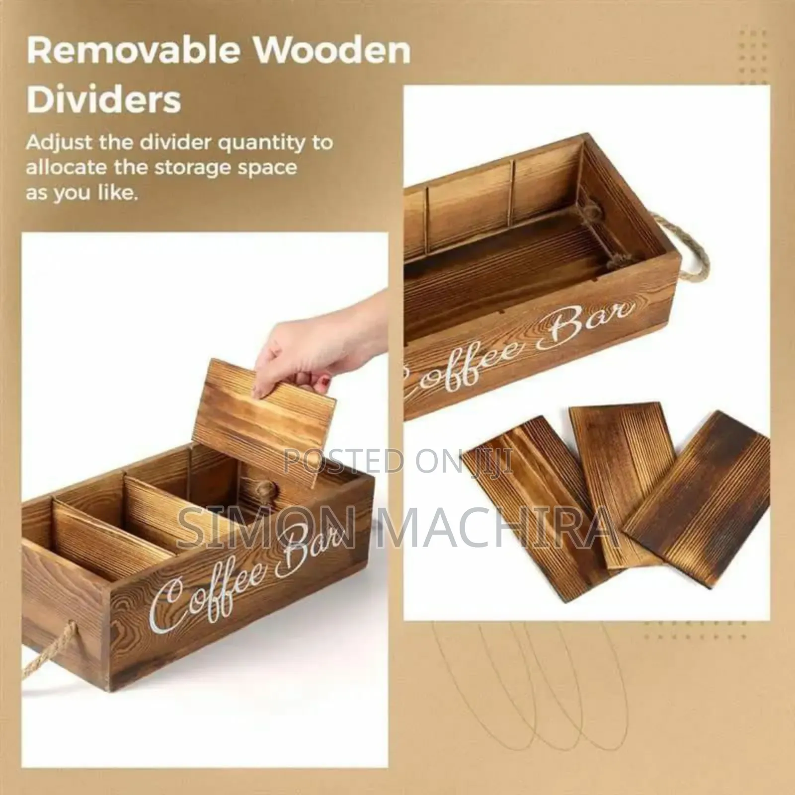 Wooden Tea Organizer/ Coffee Organizer