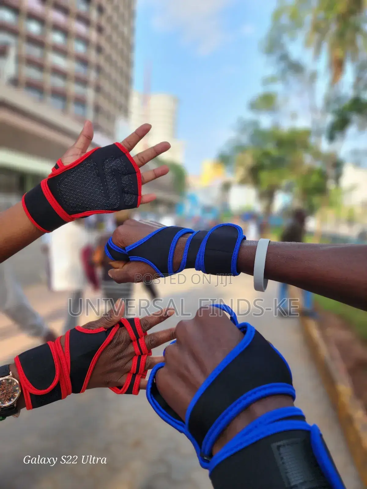 Half Finger Gym Gloves Workout Gloves ^Blue,Red,Black