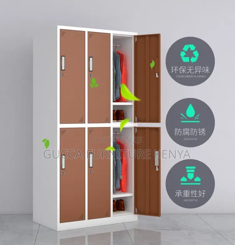 Cabinets: 6-Door Locker File Storage Office Cabinet
