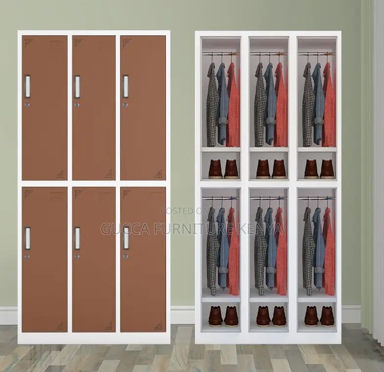 Cabinets: 6-Door Locker File Storage Office Cabinet