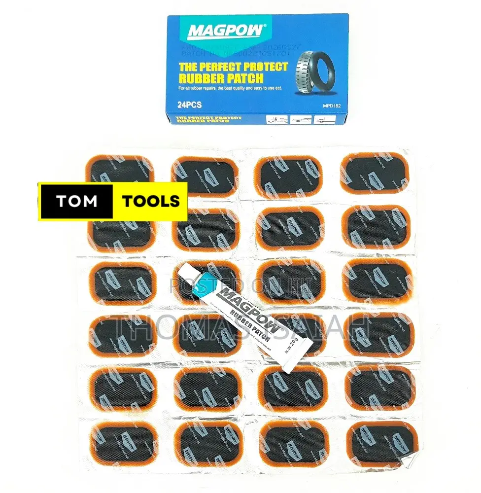 24PCS 48x32mm Rubber Tube Patches and 20g Rubber Cement Gum
