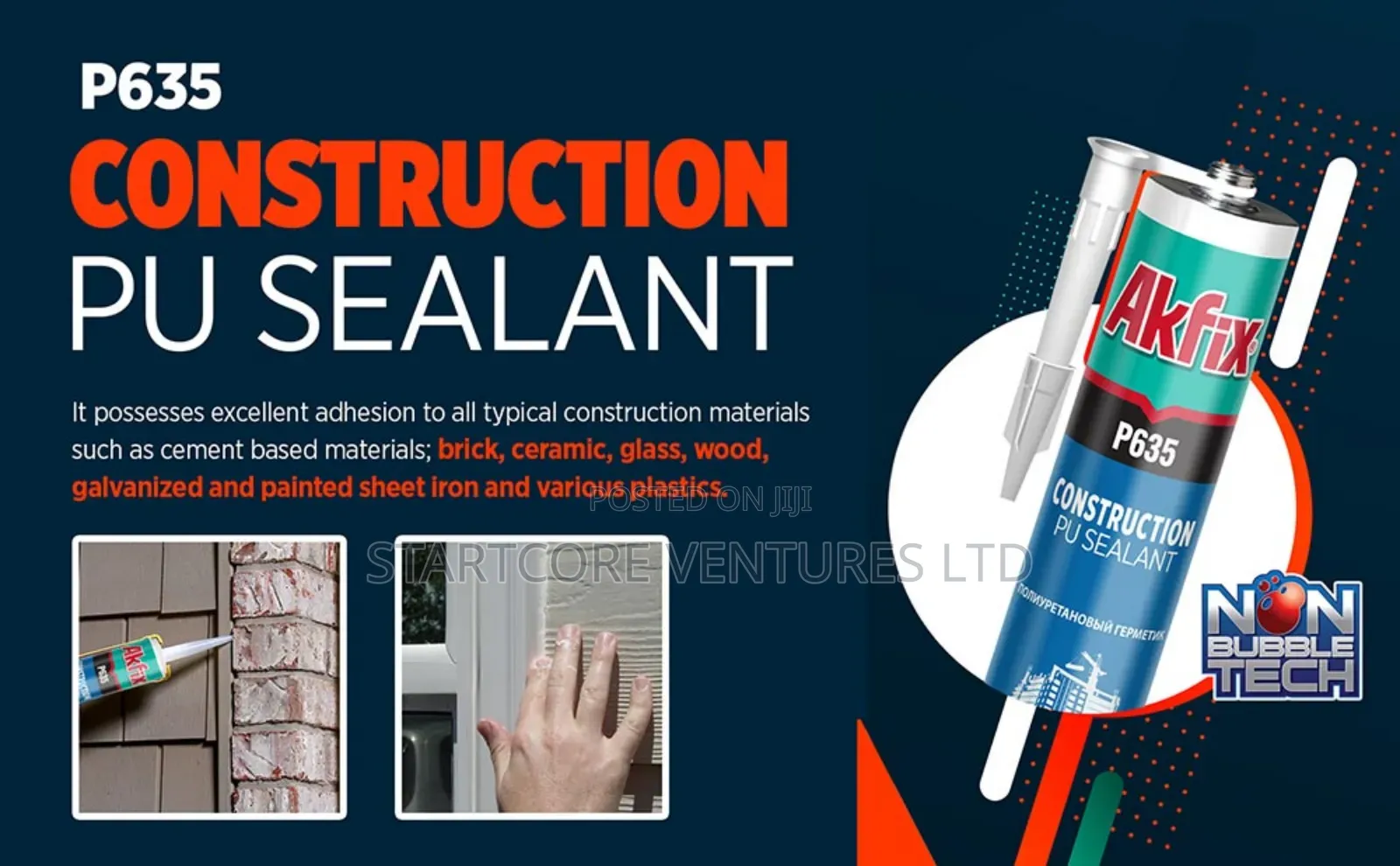Akfix P635 PU Sealant Construction 600ml Grey