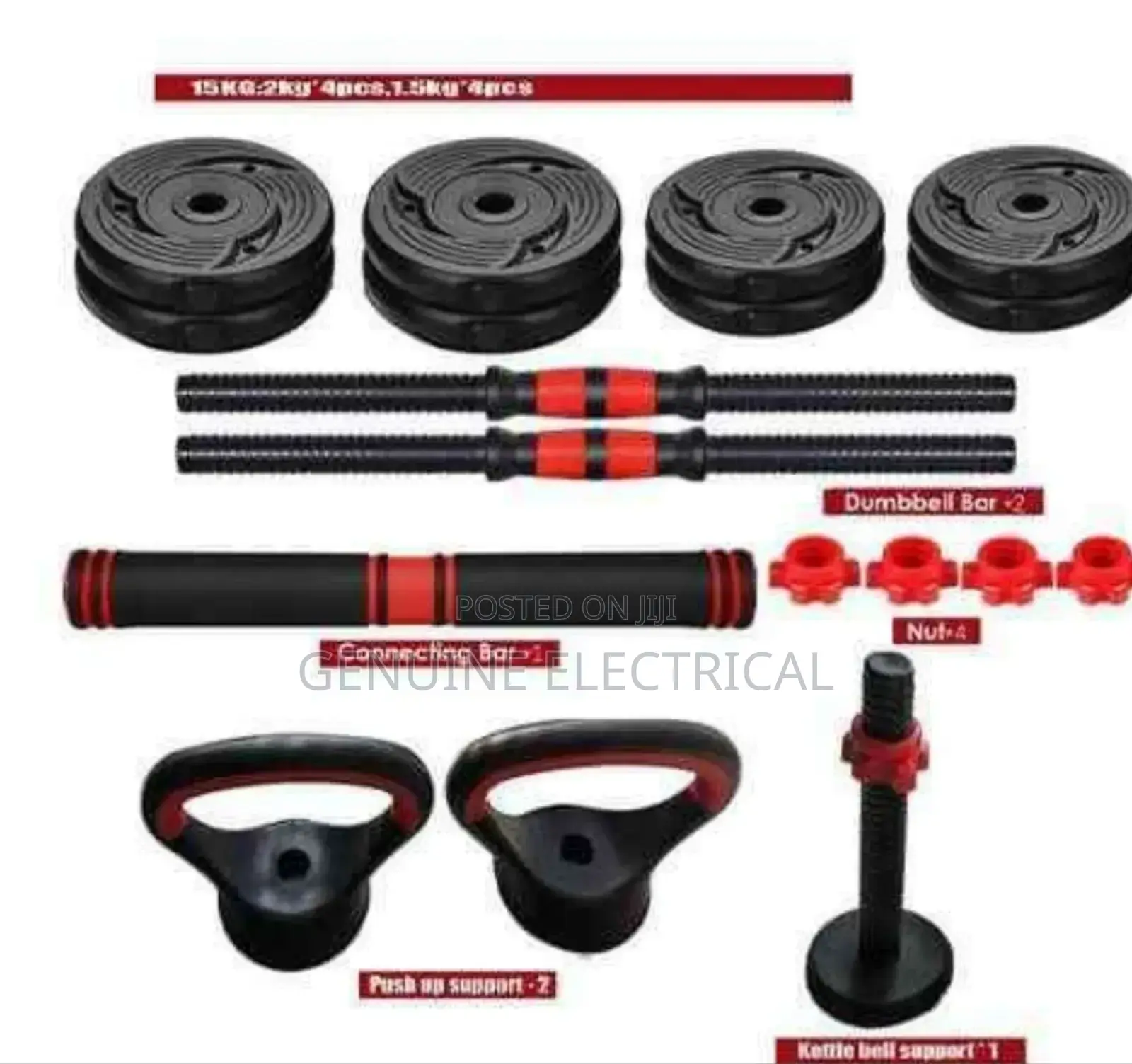 Good Quality 15kg 6 in 1 Dumbell