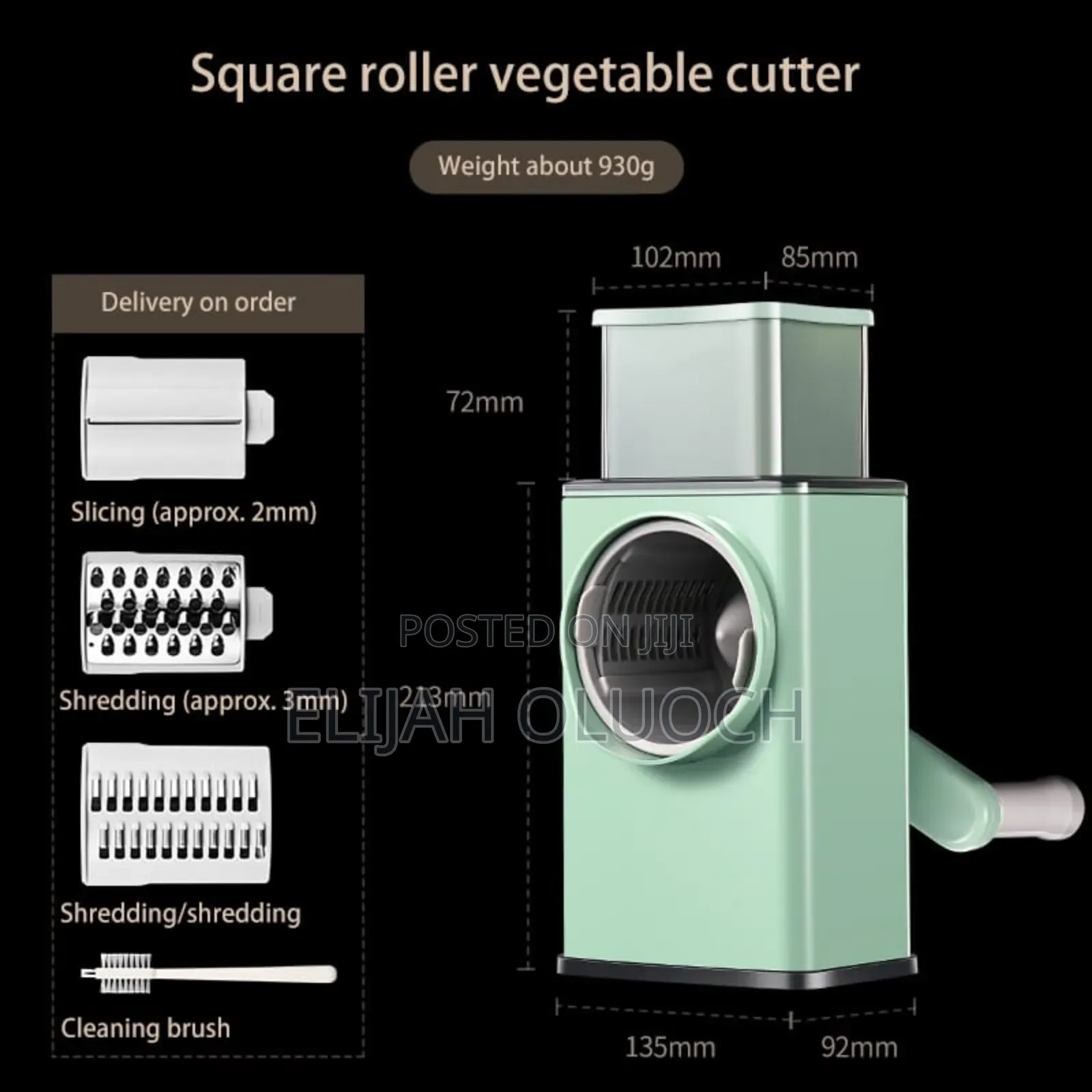 Square Storm Rotary Drum Vegetable Cutter With 3 Grating