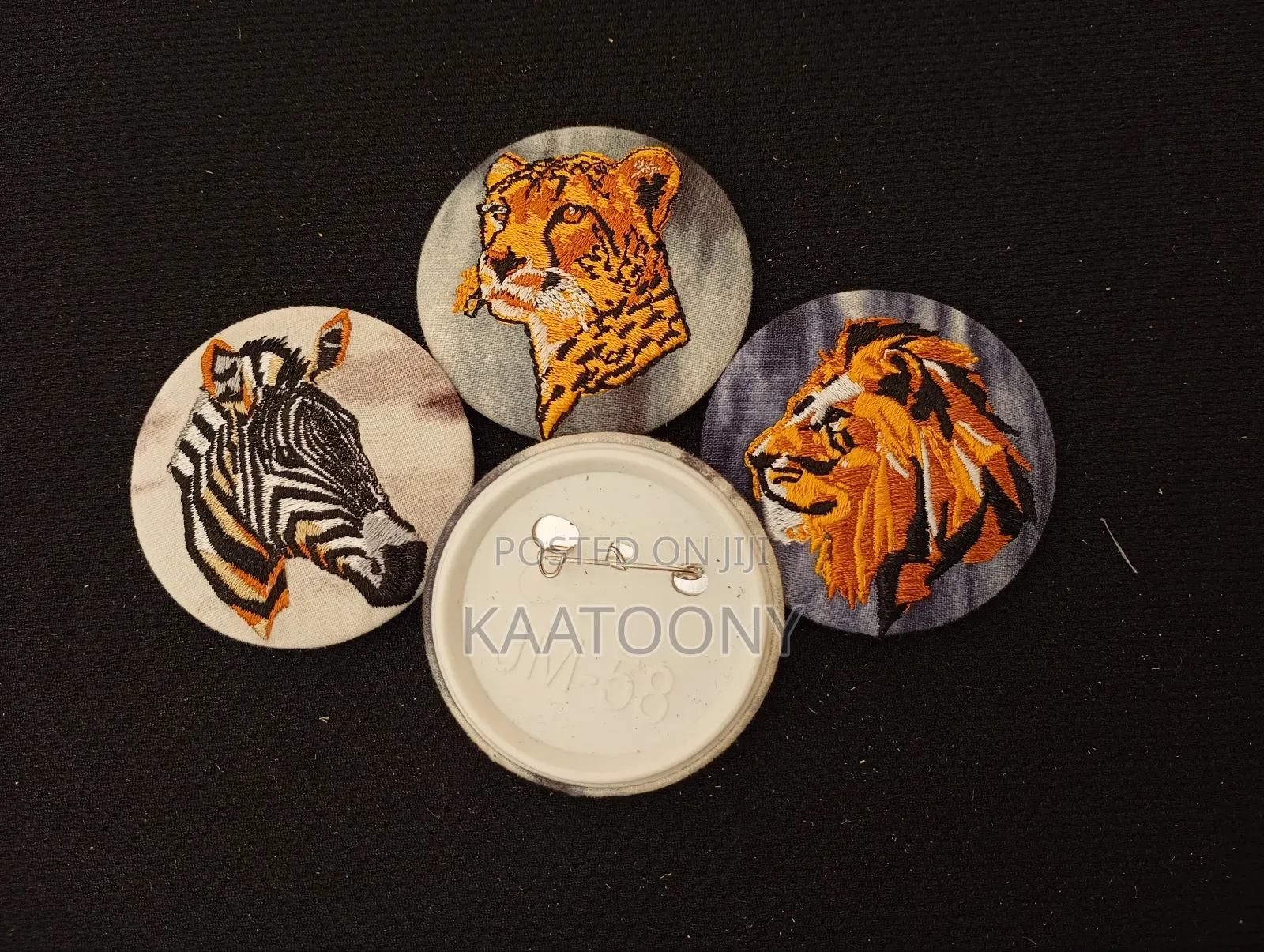 Embroidery Pin Back Buttons