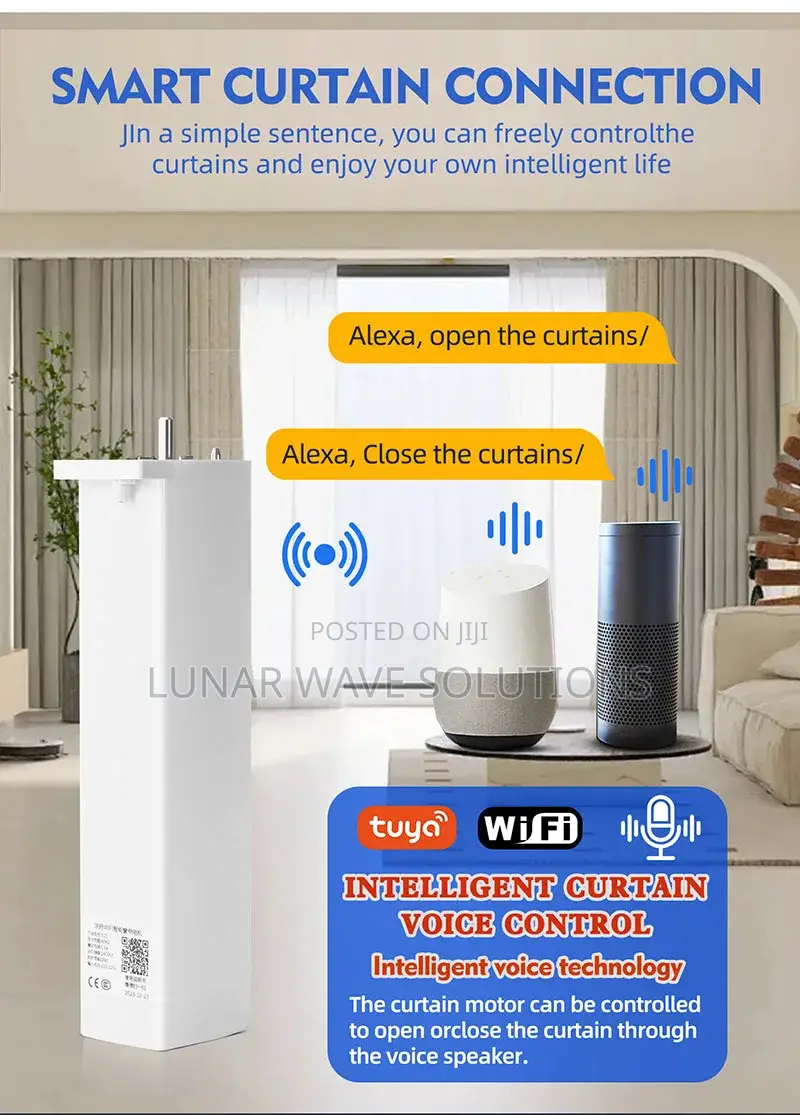 Tuya Electric Wifi Curtains Rails and Motor for Remote (3meters)