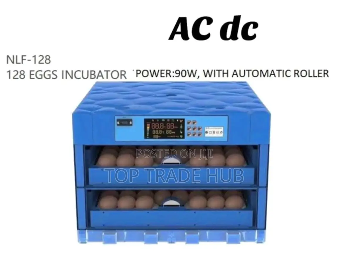 AC/DC 128 Eggs Incubator 90w With Automatic Roller