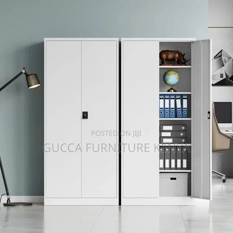 Cabinets: Metallic 5-Shelf Storage Office Cabinet