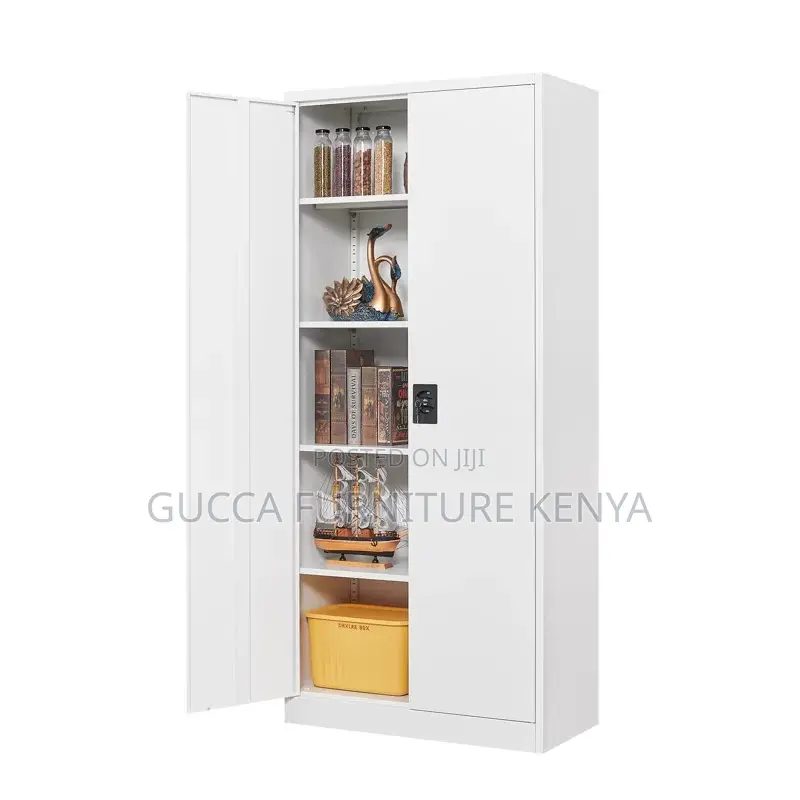 Cabinets: Metallic 5-Shelf Storage Office Cabinet