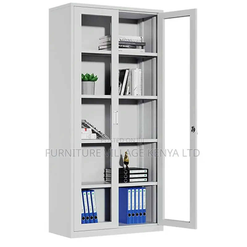 Office Cabinet Metallic Freestanding 2-Wide Storage Cabinet