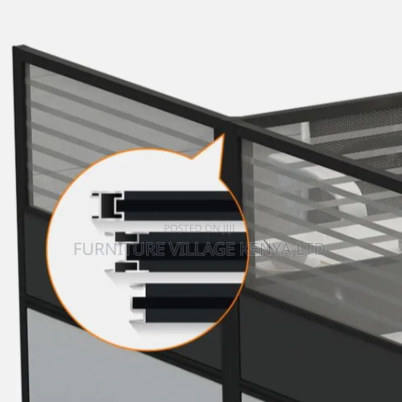 Office Workstations; 4-Way White Modular Office Workspace