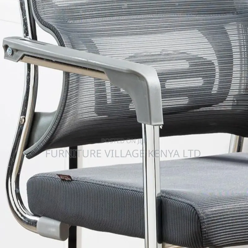 Office Seats; Mesh-Back Cantilever Boardroom Seat in Black