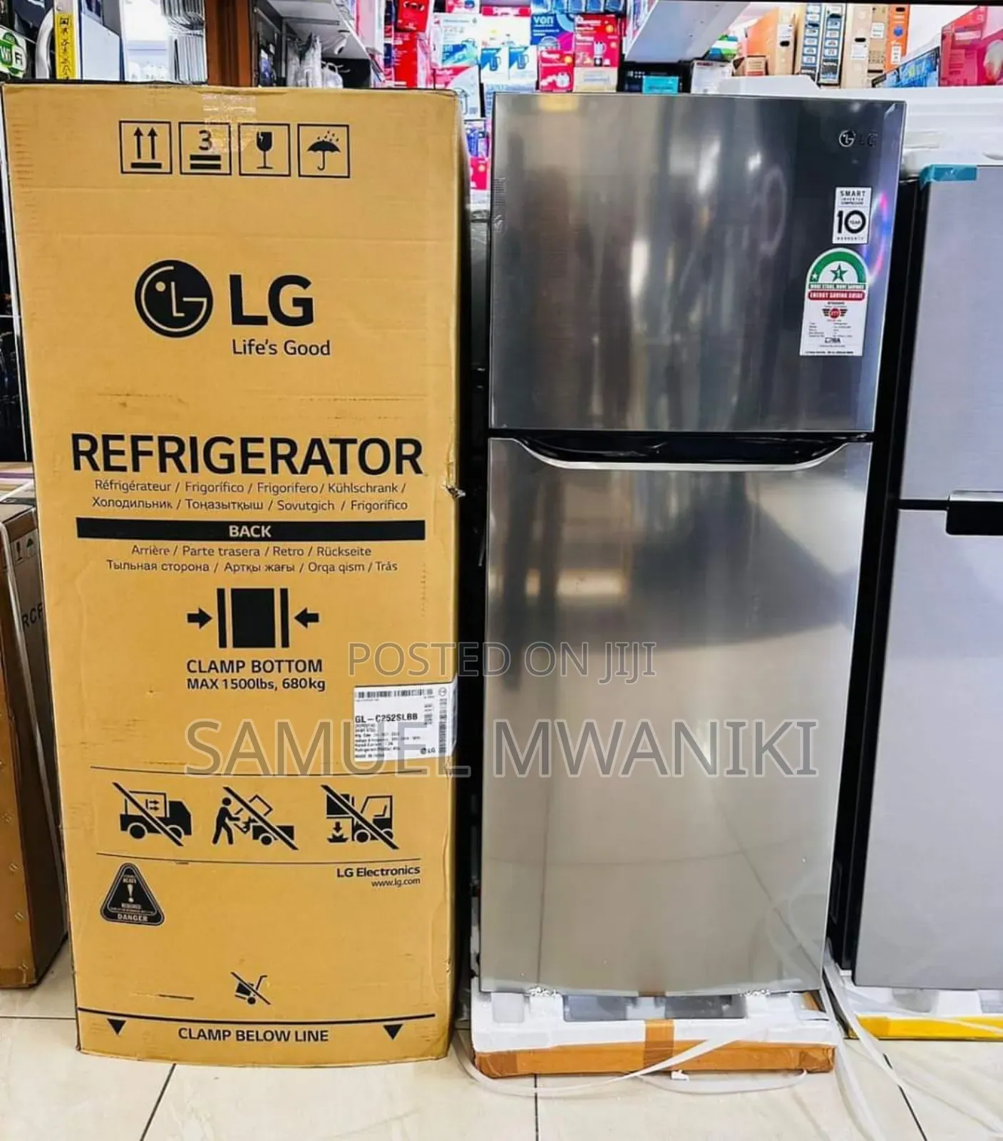 LG 234L Non-Frost Double Door Fridge Top Mount GL-C252SLBB