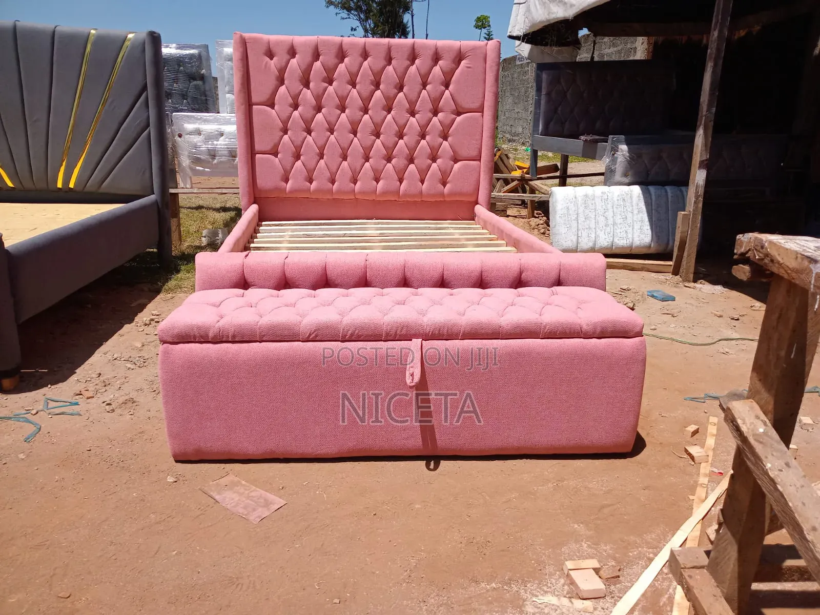 Pink. Diamond Chester Bed
