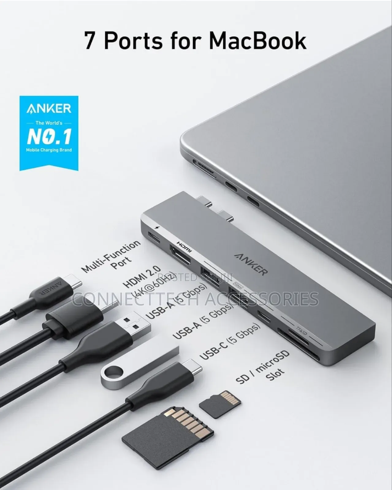 Anker 547 USB-C Hub 7in2 For Macbook