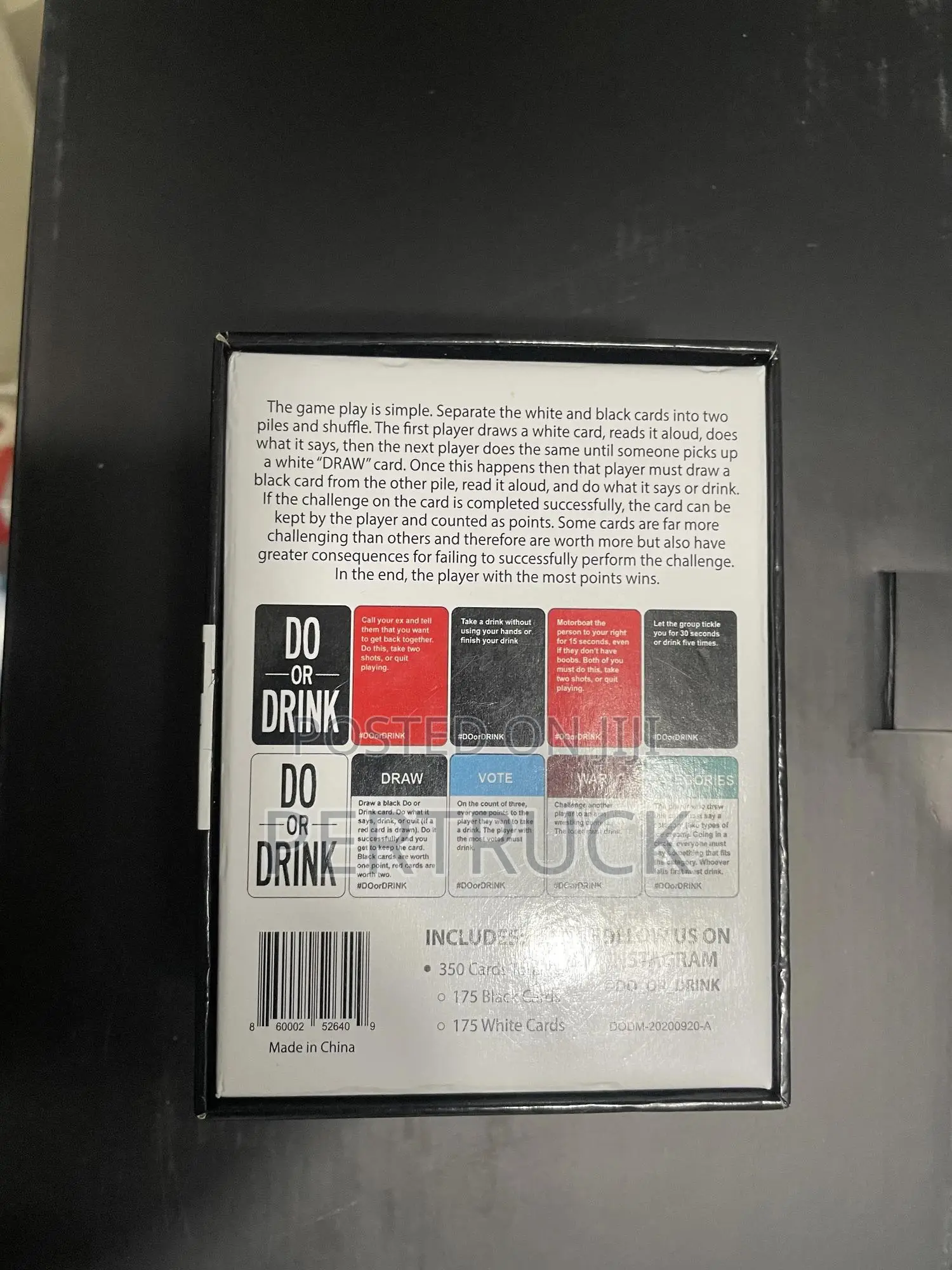 DO or DRINK Party Game Card