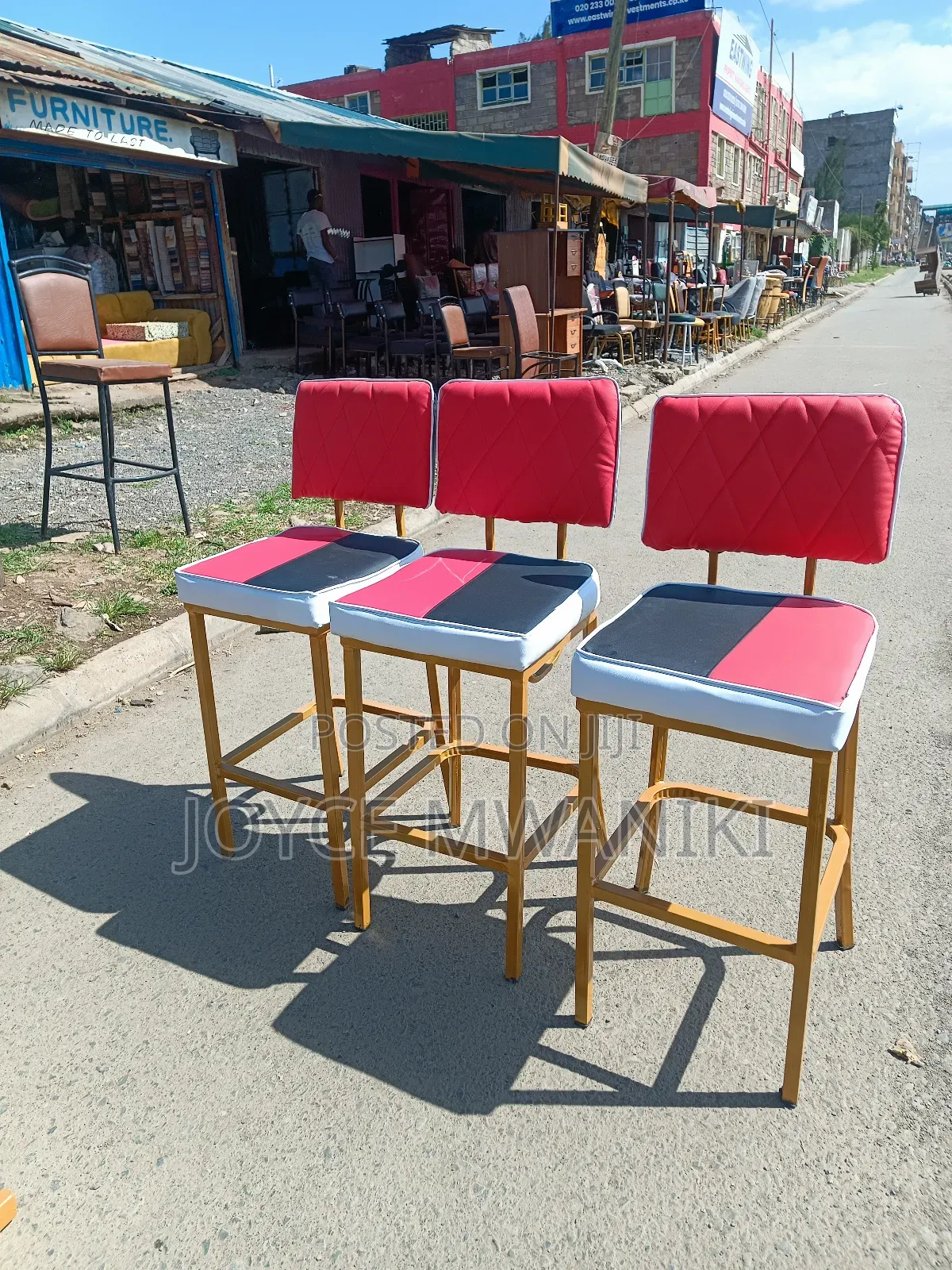 Bar High Chairs, Red and Black, Latest Design 