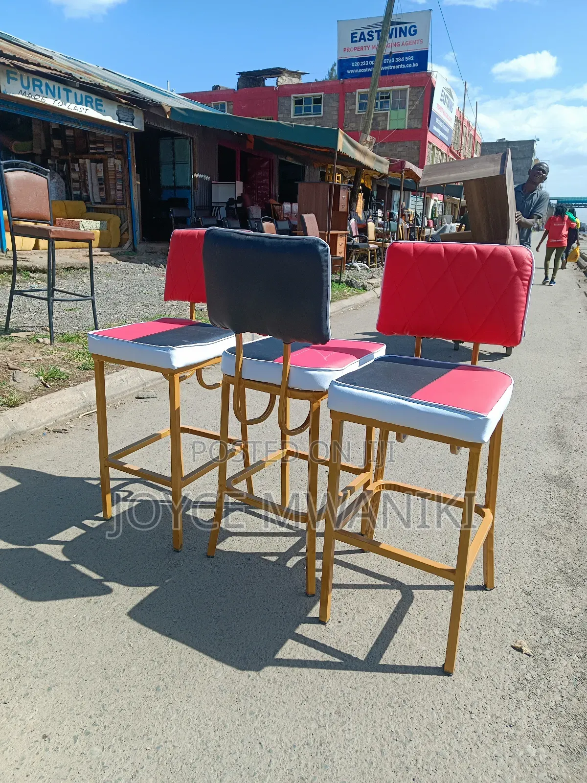 Bar High Chairs, Red and Black, Latest Design 
