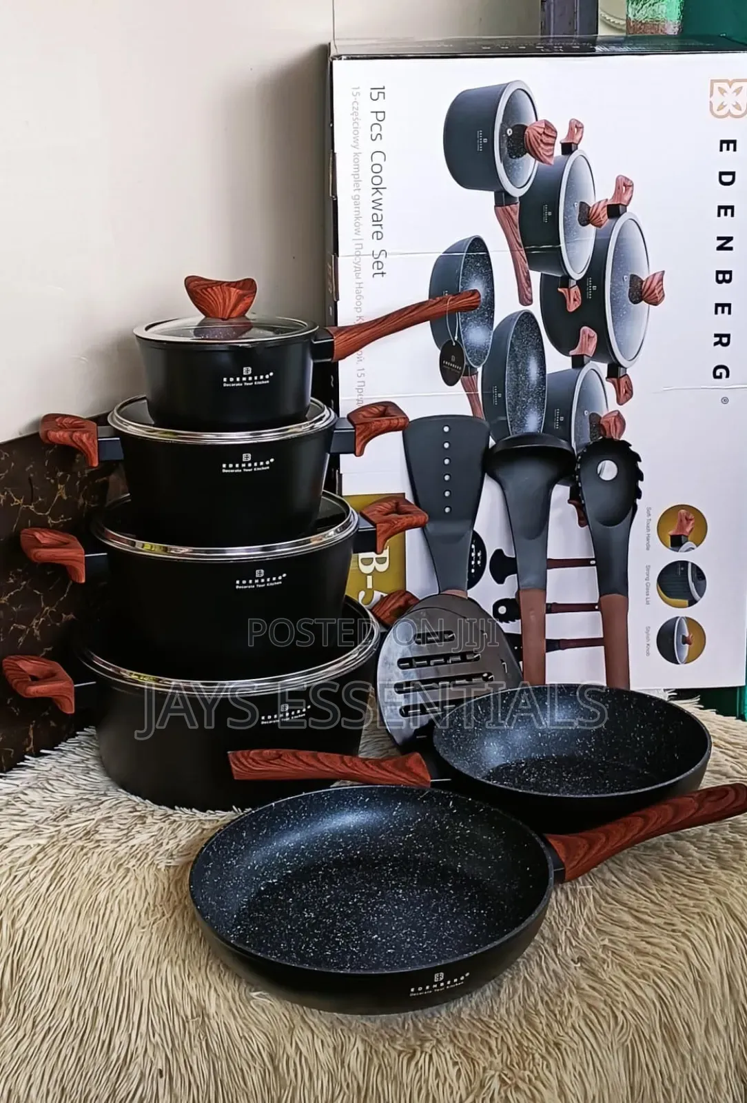 15pc Edenberg Nonstick Cooking Pot Set