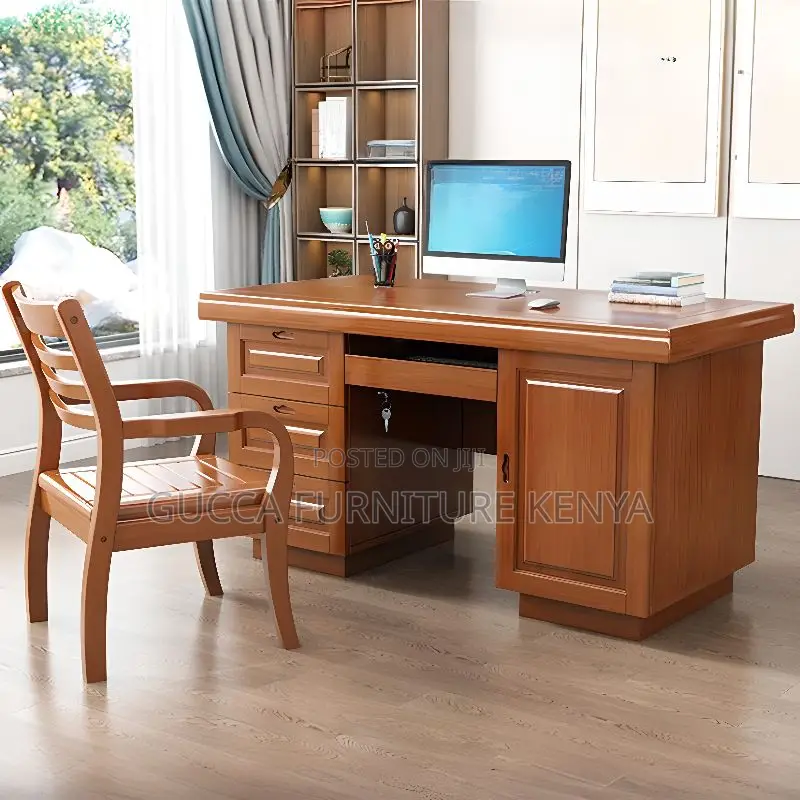 Office Tables:120cm Transitional Wood Office Executive Desk
