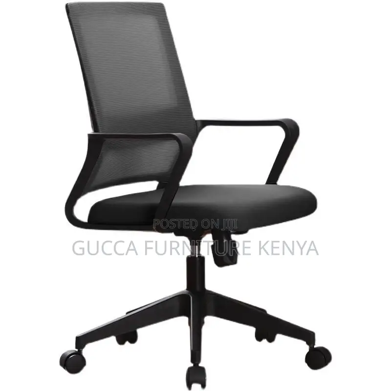 Office Chairs: Mid Back Mesh Ebony Home Office Chair
