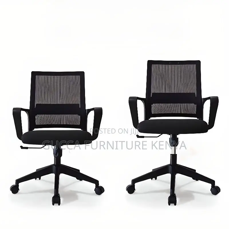 Office Chairs: Mid Back Mesh Ebony Home Office Chair