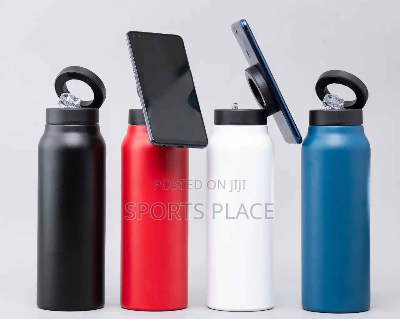 New Water/Coffee Bottle/Mug Flask With Phone Holder Magnet