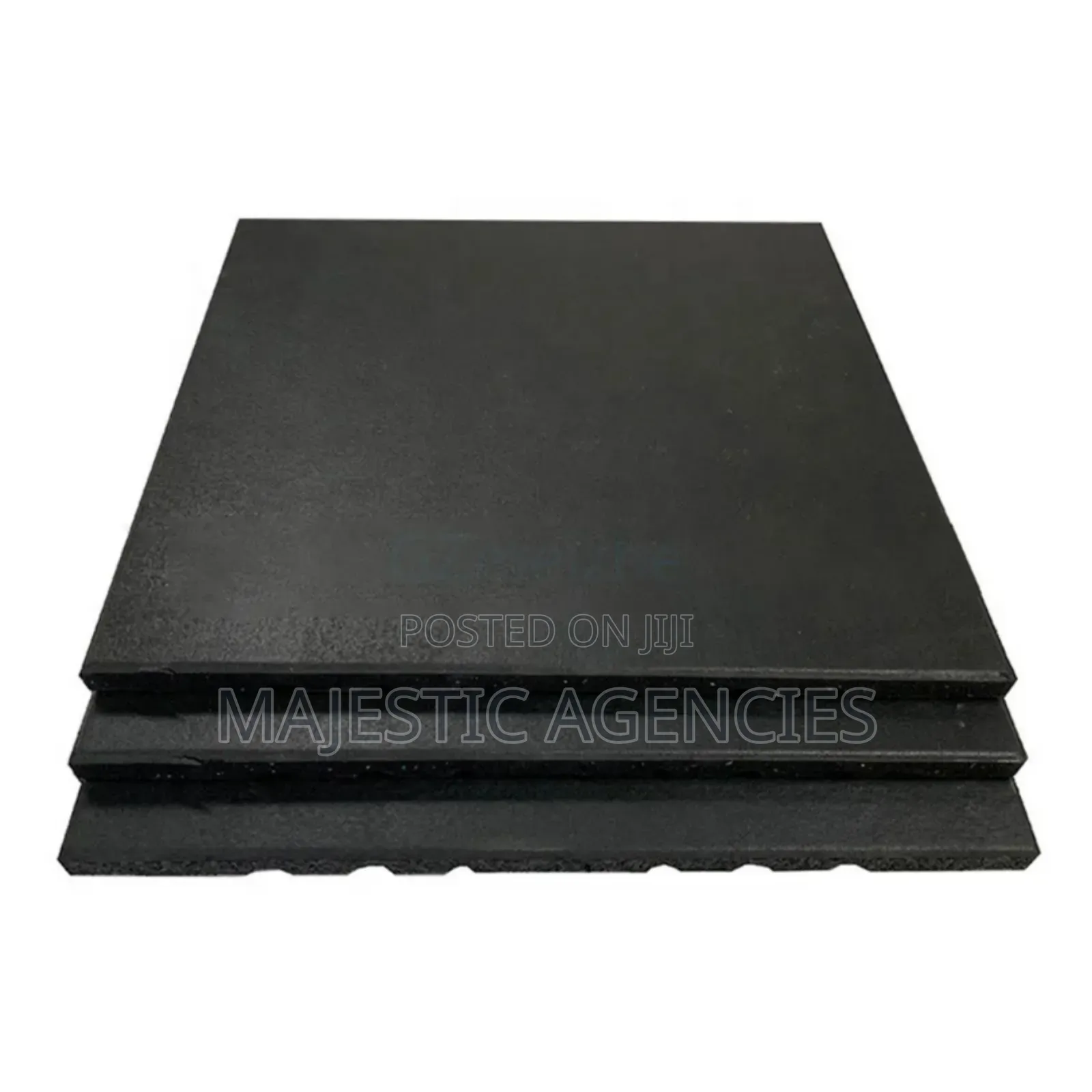 Pure Black Rubber Tile 10mm
