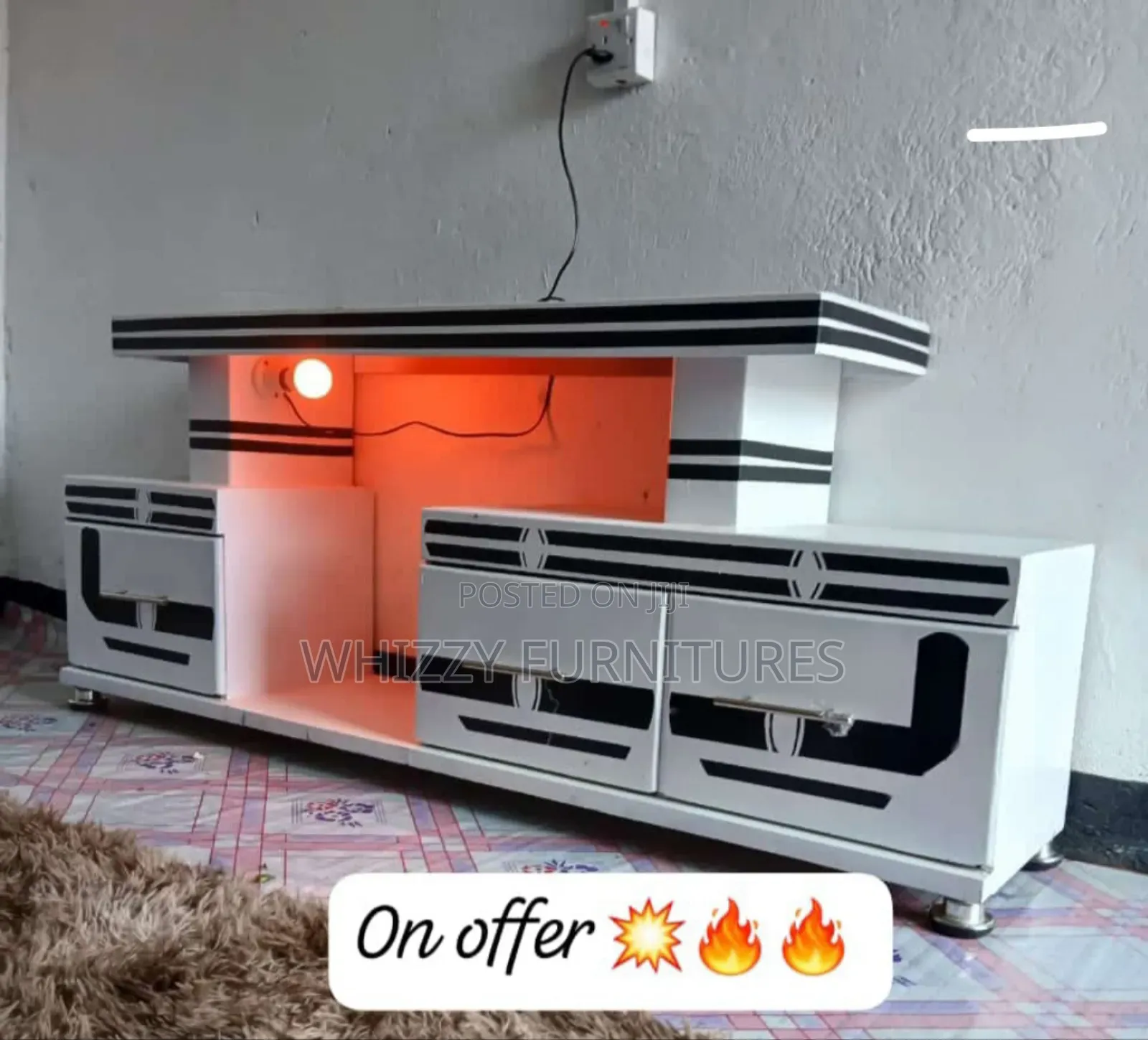 Brand New Tv Stand /Stylish Tv Stand With Red Right S
