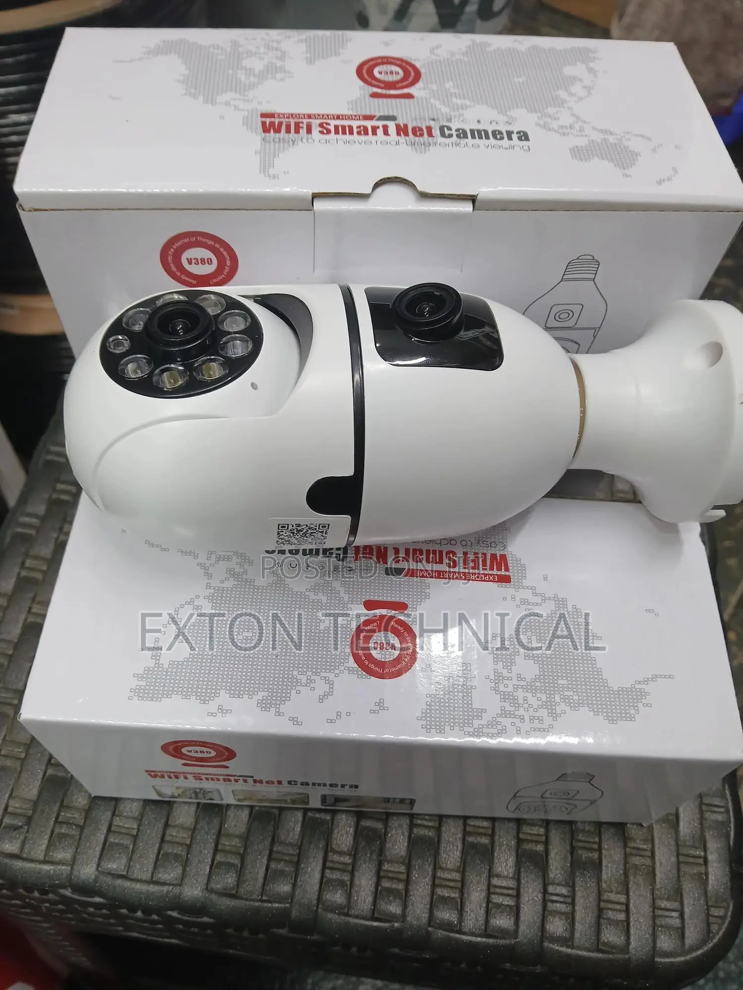 V380 Dual Lens PTZ Bulb Ip Night Vision Camera