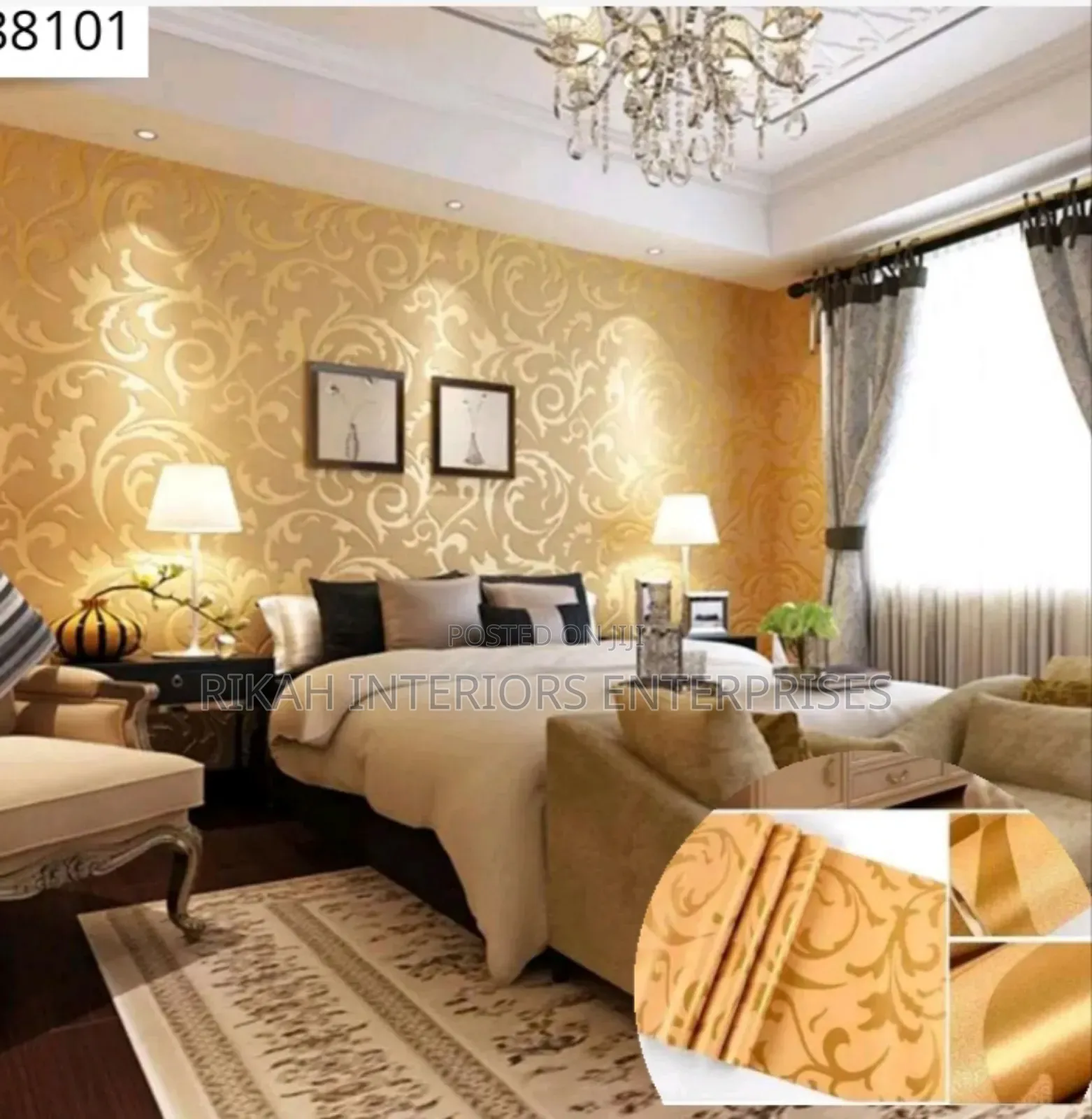 Damask Cream Floral Wallpapers