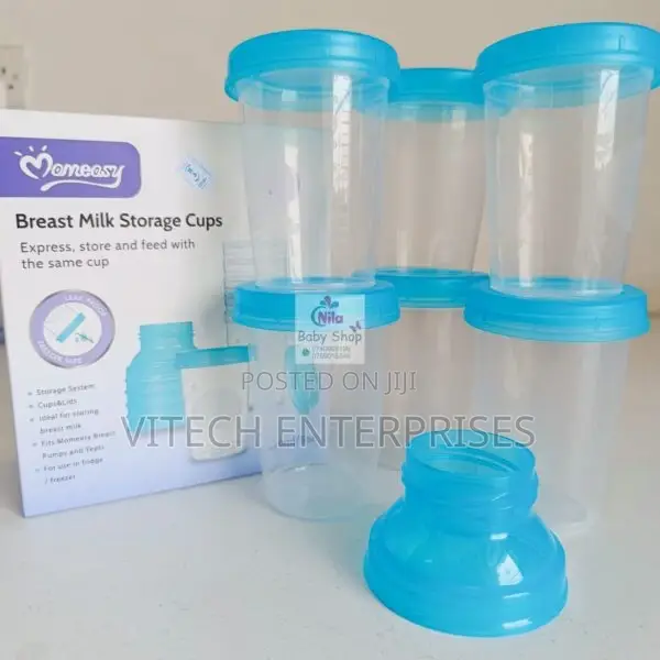 Milk Storage Cups Blue