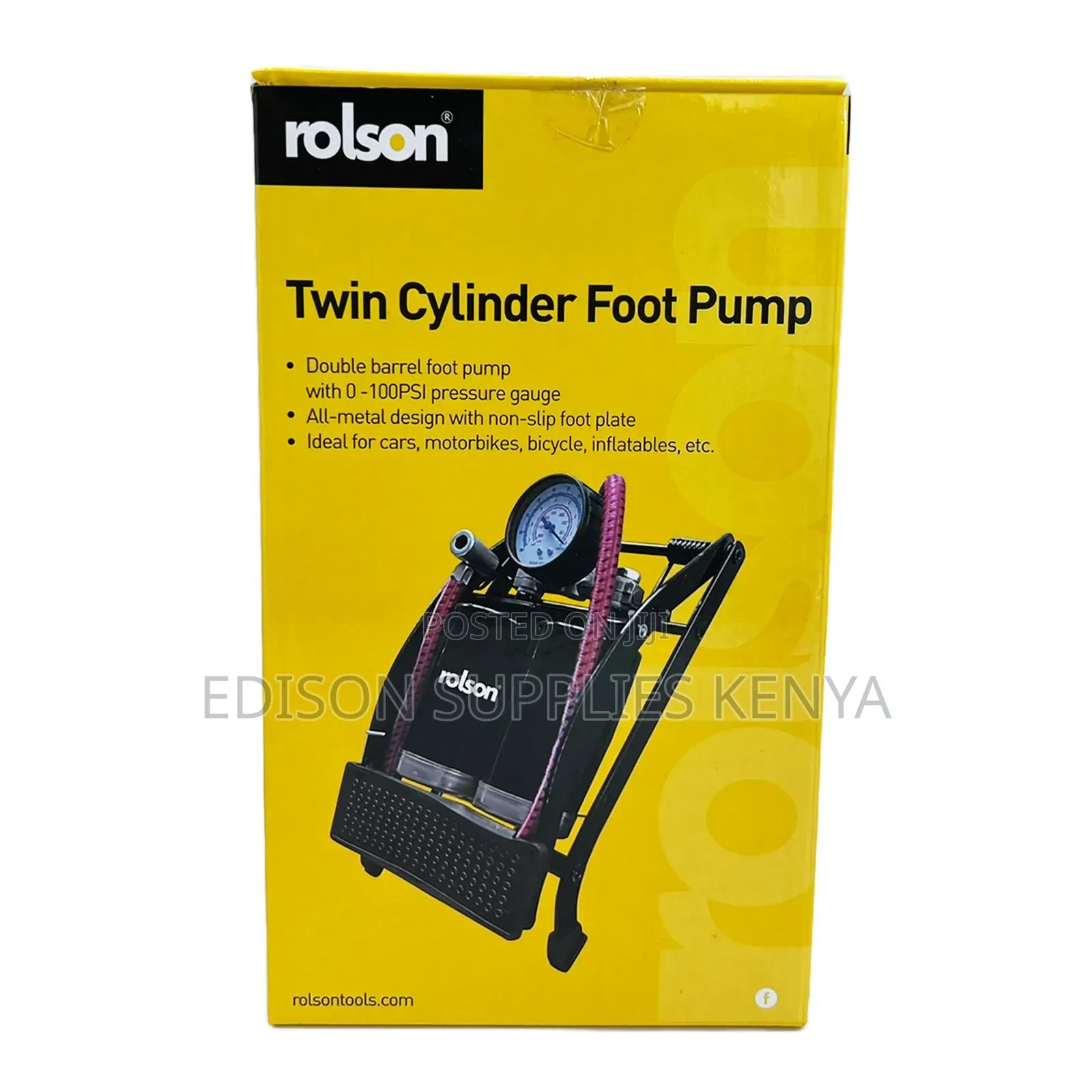 Foot Pump Rolson Double Cylinder 100psi Cars Tire Floor Bike Pumps