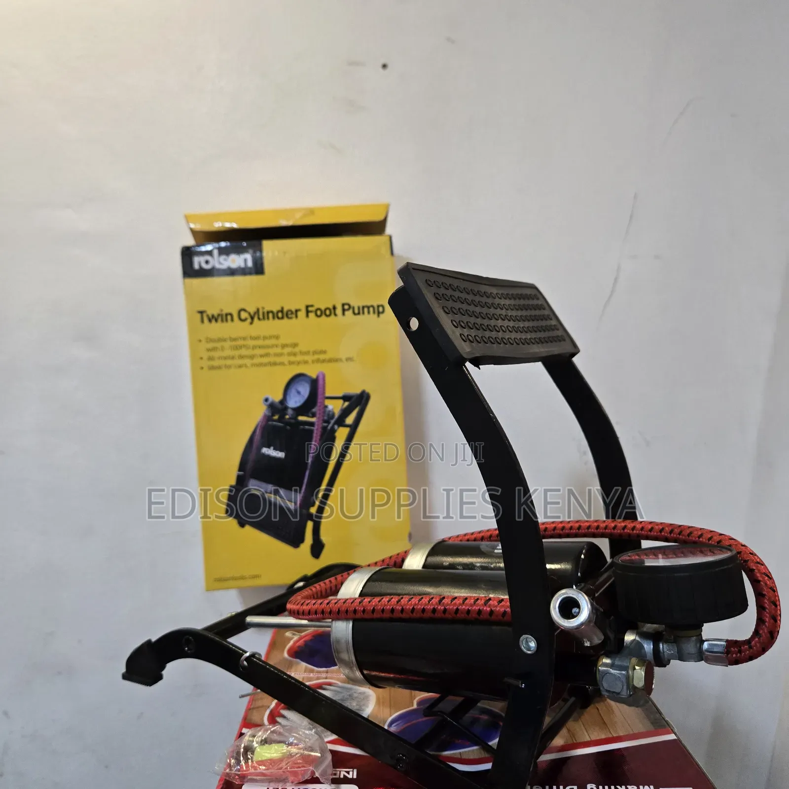 Foot Pump Rolson Double Cylinder 100psi Cars Tire Floor Bike Pumps