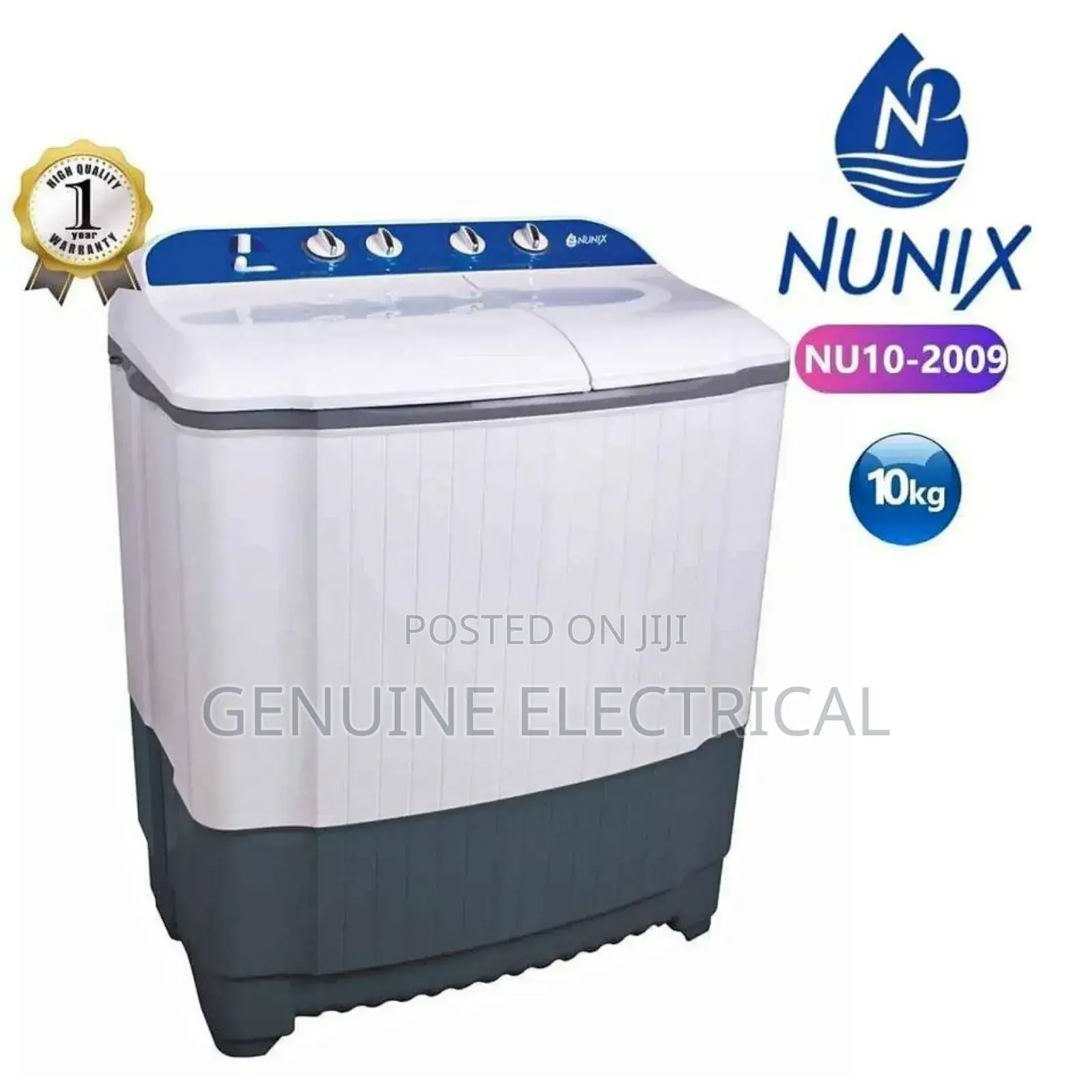 Nunix 10kg Twin Tub Washing Machine