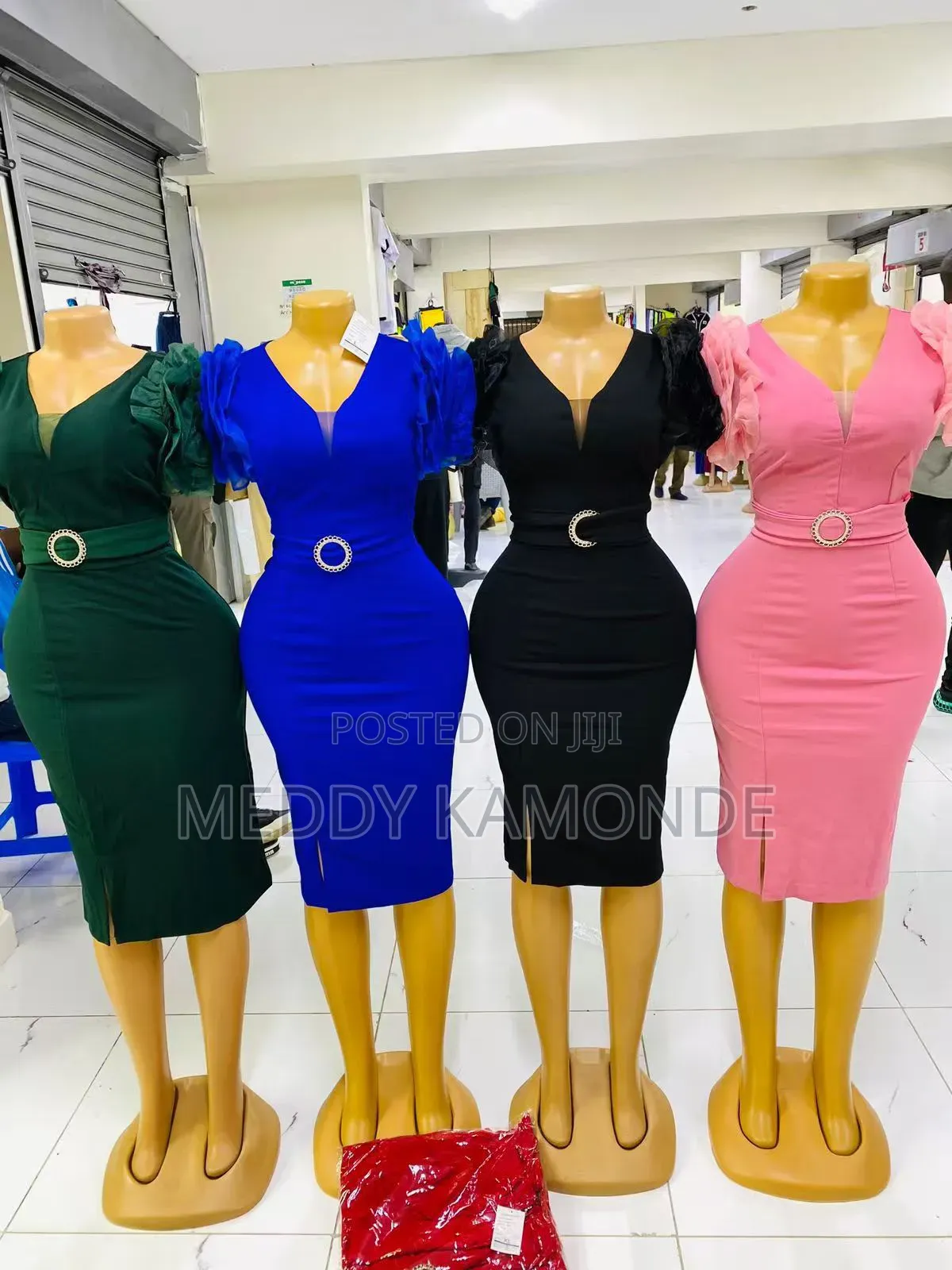 Black/Peach Stylish Bodycon Dress