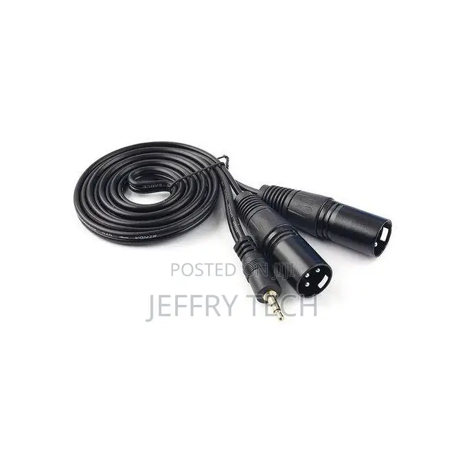 3.5mm Mini Jack Stereo TRS to Dual XLR 3 Pin Male Plug Y SPL