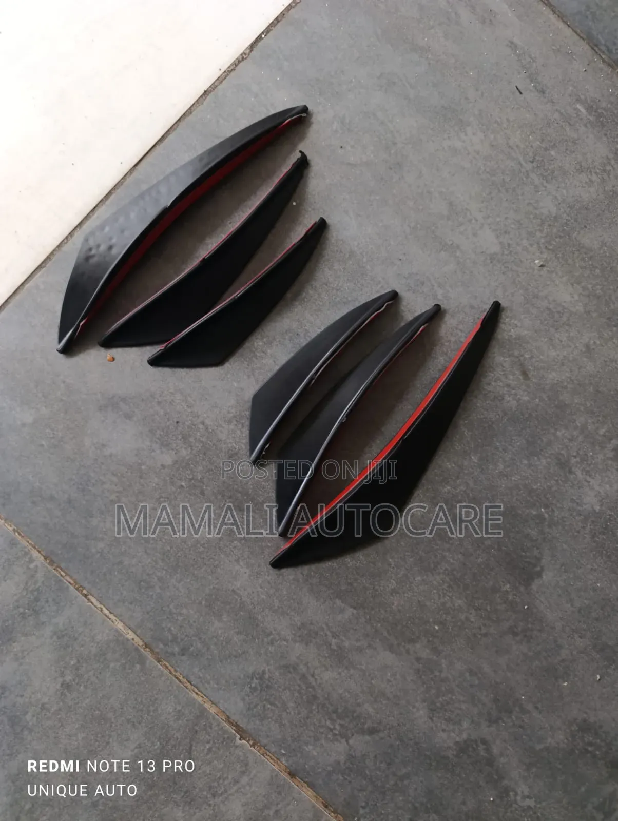 Black Front Wing Fins, 6 PCS Universal Fit