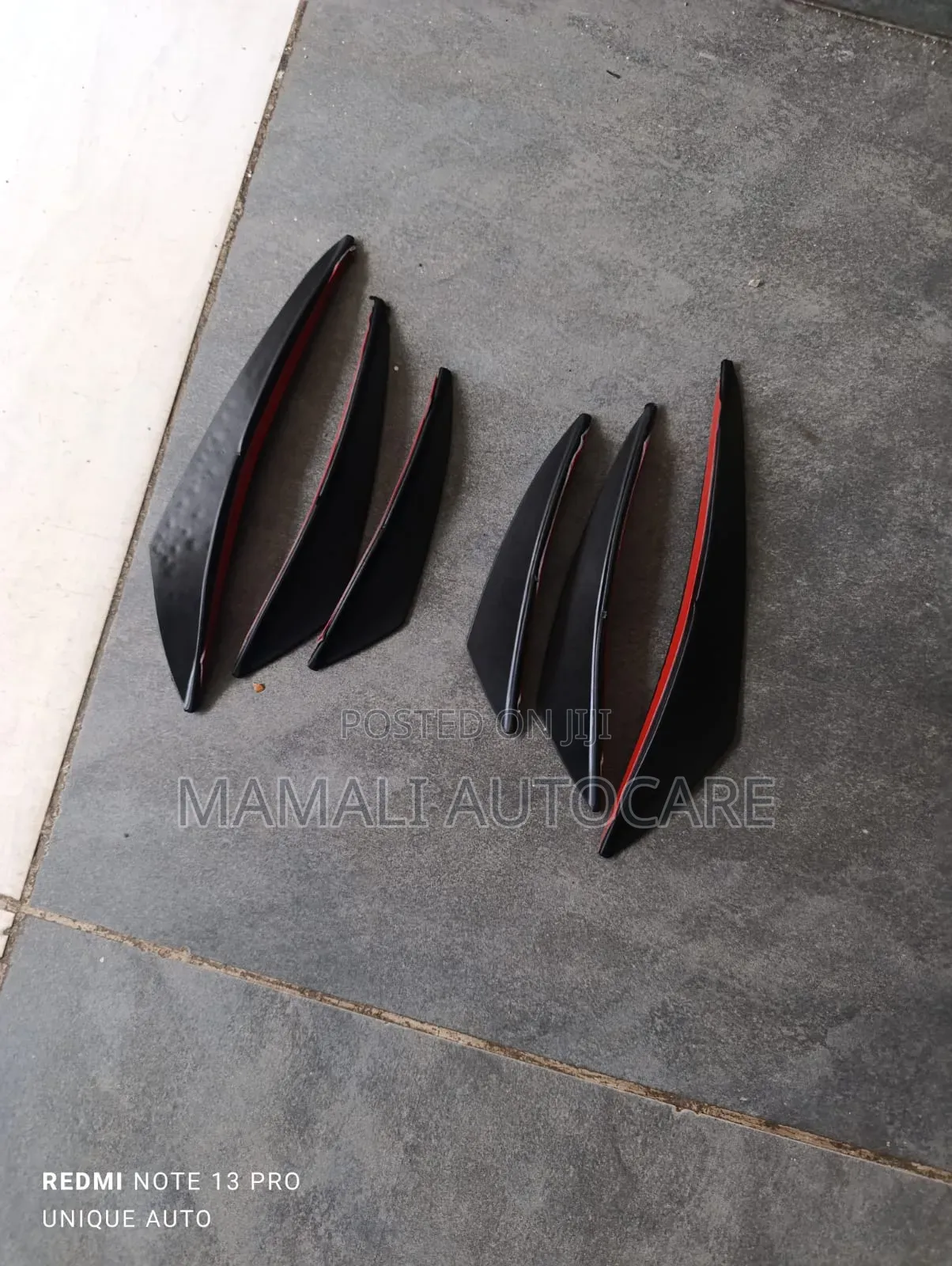 Universal Black Car Front Wing Fins – 6PCS Set