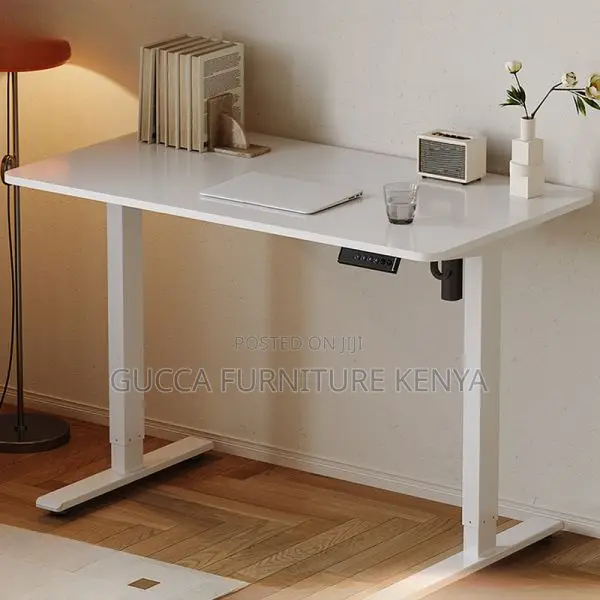 Office Tables:1.2 Meters Wooden Top Power Adjustable Desk