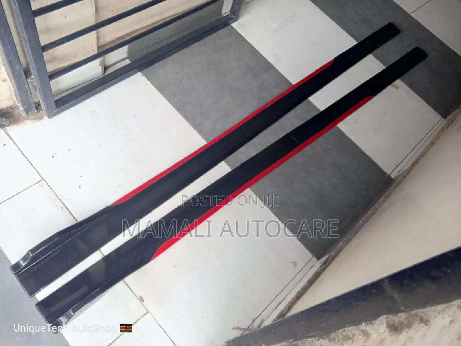 Black Red Universal Car Side Skirts:Sleek,Stylish Durable