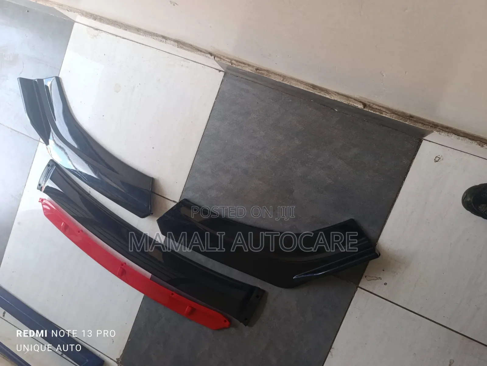 Sporty Front Car Splitter ,Black Red Car Bumper Lip