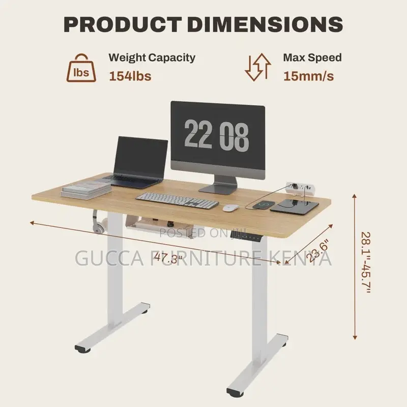 Office Tables:1.4 Meters Modern Flexi-Height Standing Desk